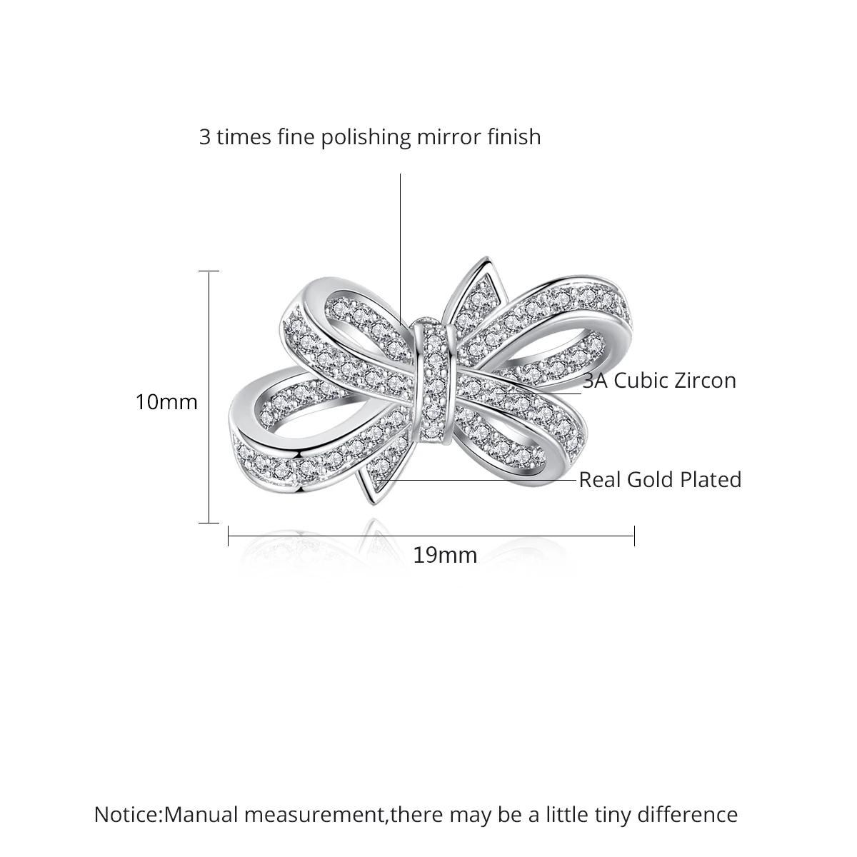 LUOTEEMI Romantic Bow-knot AAA Clear Cubic Zircon Stud Earrings for Women Bridals Wedding Cute Jewelry Fashion Christmas Gift