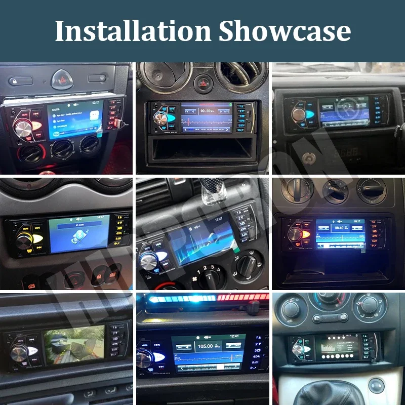 HIPPCRON 1DIN Autoradio Stereo 4,1 Zoll MP5 Bluetooth 5.0 FM USB-Player mit Unterstützung für Rückfahrkamera und Lenkradsteuerung ohne Touchfunktion – Detail 9