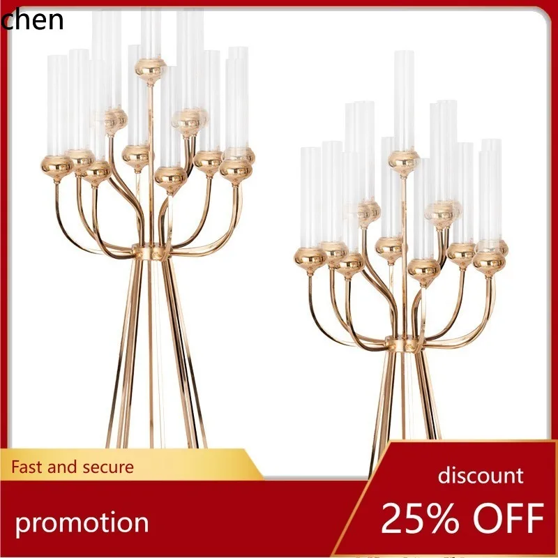

Hxl wedding props iron art electroplated gold multi-wall candle holder