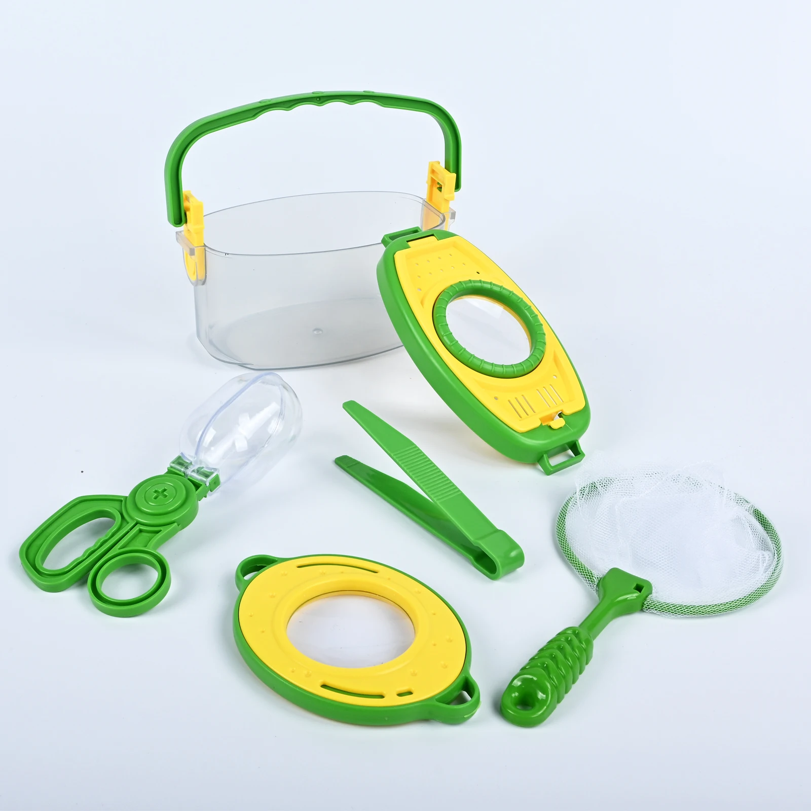 صندوق مراقبة الحشرات للأطفال، التقاط الفراشة، صيد السمك الشبكي، الاستكشاف، مشبك زجاجي مكبر، الاستكشاف الخارجي للأولاد