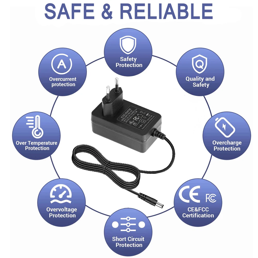 9V AC to DC Power Supply Adapter,13.5W Wall Charger for LED Strip Light CCTV Camera Router Modem Toys DVD IR Illuminator ADSL Ca