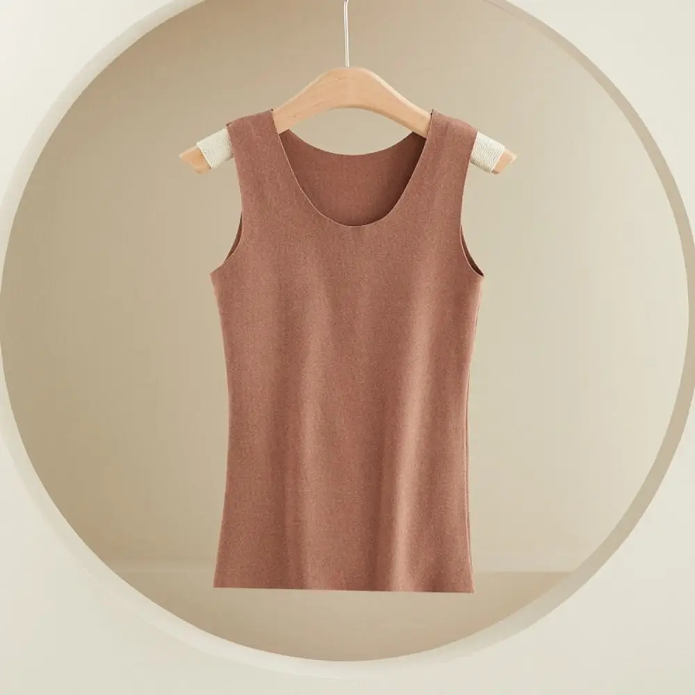 Inside Clothes Camisoles Solid Color Women Vest German Fleece Tanks Korean Style Bottoming Shirt Self Heating Undershirts