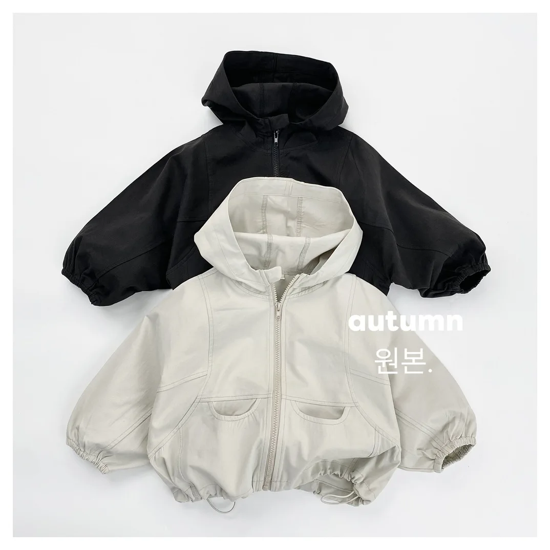 

Children's Coat Autumn New Boys and Girls Thin Trench Coat Hooded Casual Jacket 2025