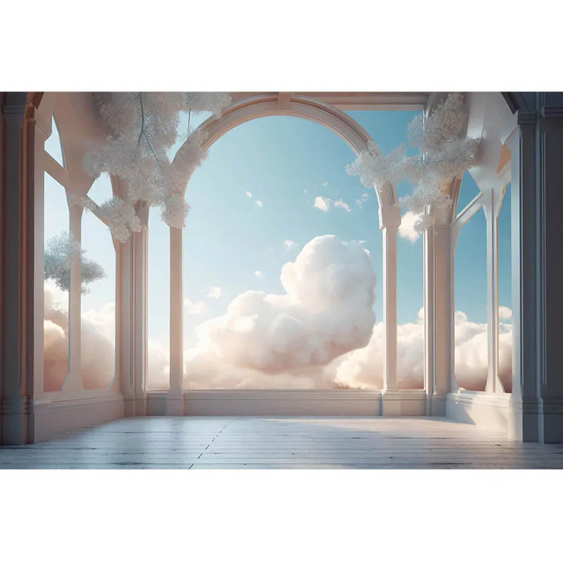 Fotografie Hintergründe Raum mit Fenstern mit surrealen Mystery View Hochzeits dekoration Hintergrund Erwachsenen Porträt Fotos Studio