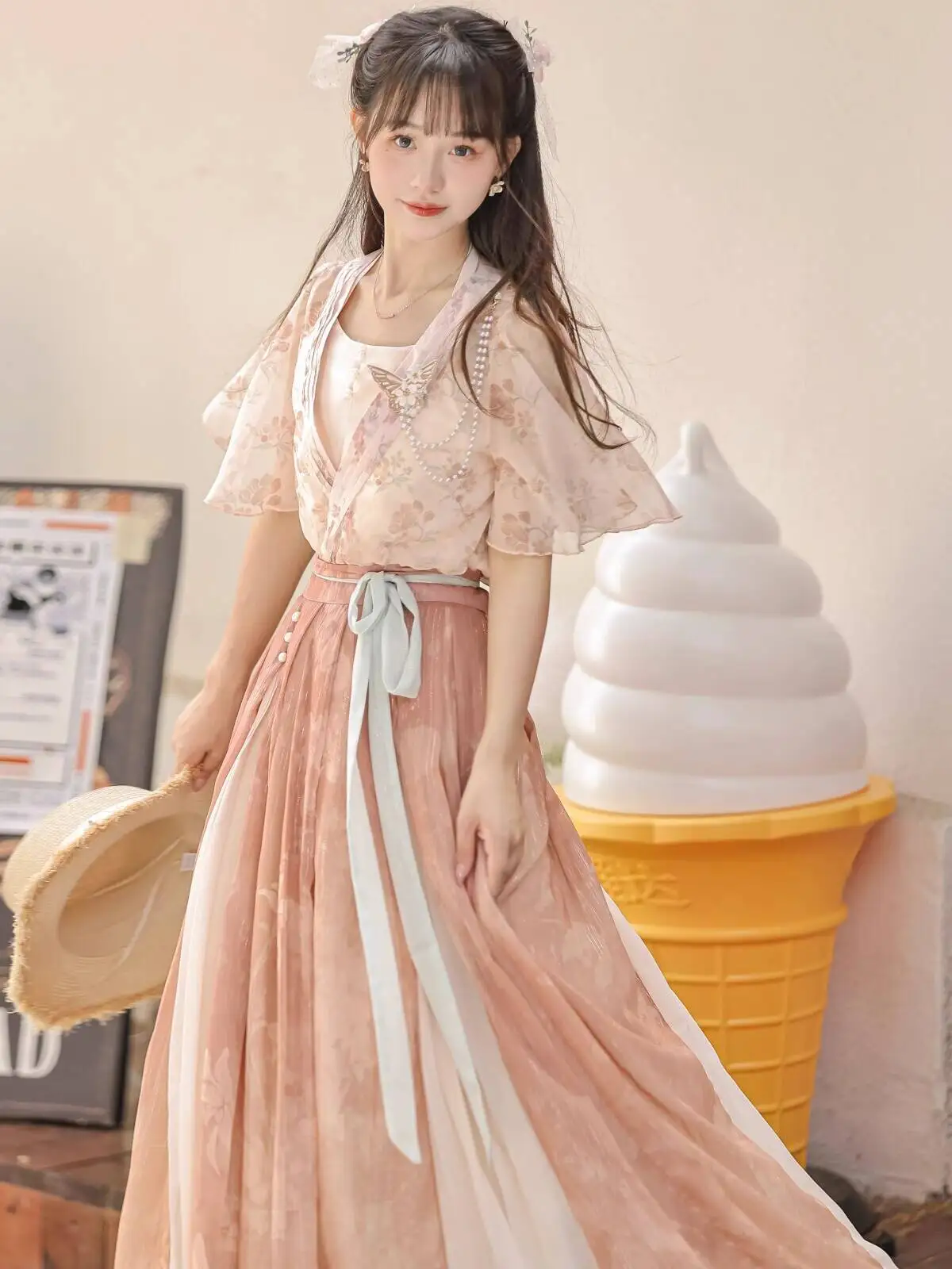 

Новый китайский стиль Hanfu, женское улучшающее платье-футболка, повседневное платье Guofeng Han Elements Fiesta, карнавал, Хэллоуин, косплей