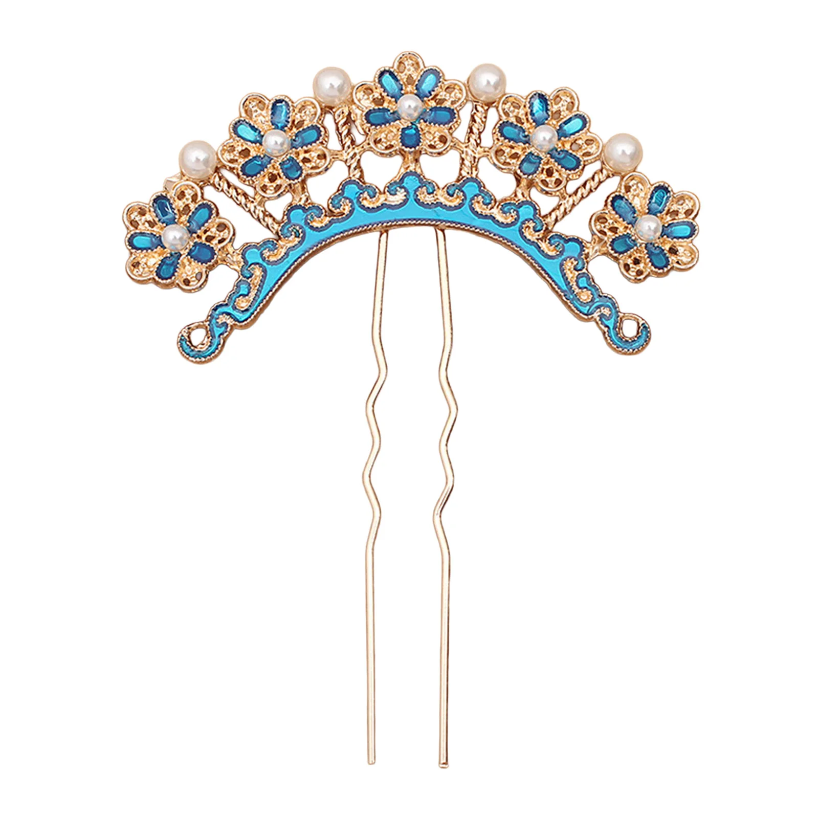 

U-Shaped Hair Fork Fashion Metal Alloy Stick Enamel Hairpin Pearl Design Headwear Hair Sticks Women Girls Accessories Gift
