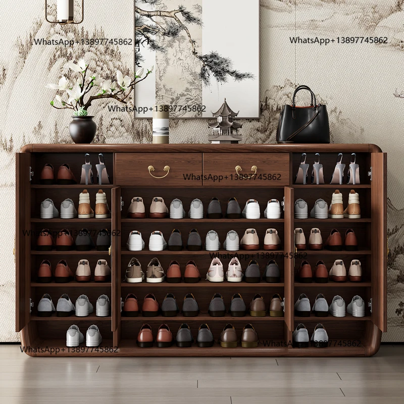 

Peiqi Storage Wooden Shoe Cabinet Organizer Living Room Mobile Shoe Shelf Display College Dorm Essentials Box Muebles Home Furni