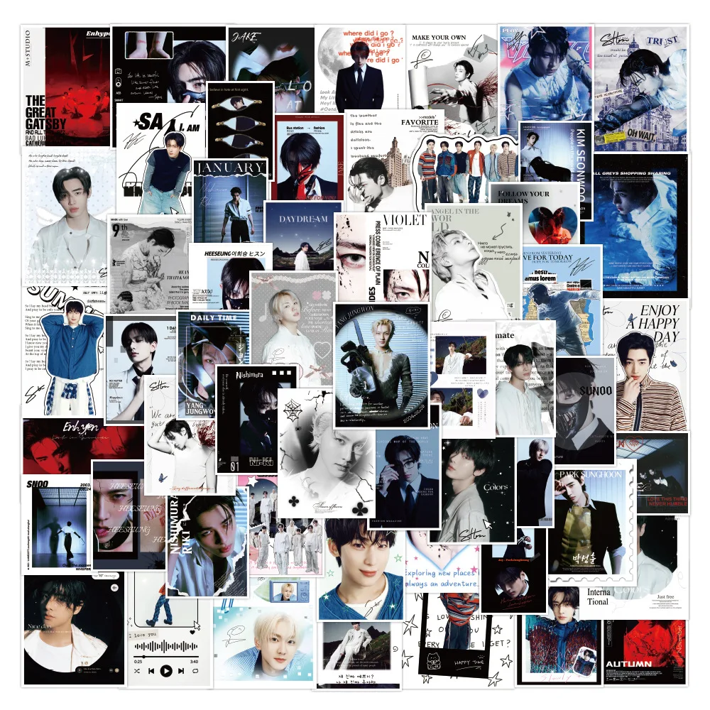 30 قطعة مجموعة فريق موسيقى البوب الكورية الجديدة kpop HEESEUNG JAY JAKE SUNGHOON JUNGWON NI-KI ملصقات حقيبة ظهر للحفلات بالجملة #4