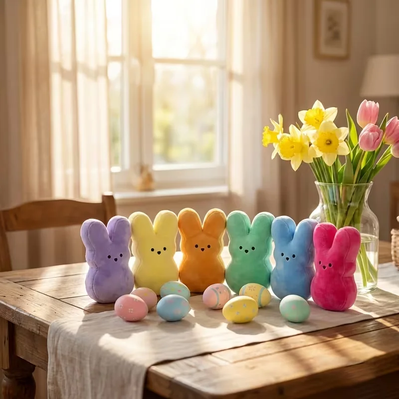 Cute Easter Bunny Easter Plush Toys Easter Bunny Set Colorful Rabbit Combination Toys Kids Girls Easter Bunny Gifts Christmas