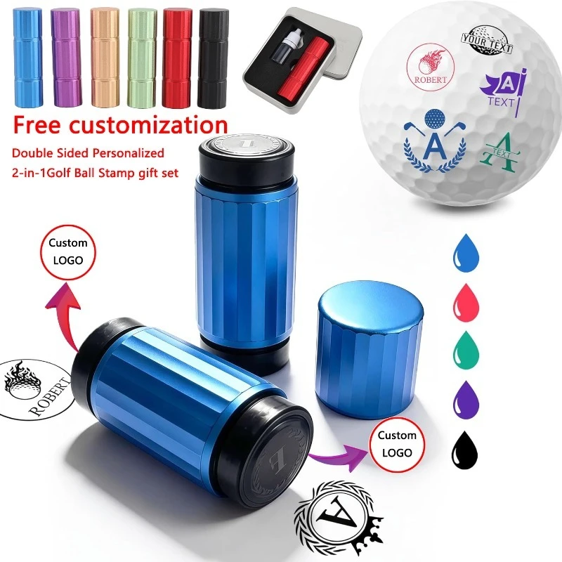 

Custom Golf Ball Stamp-Double Sided Personalized 2-in-1Marker with Name&Icon Dual Head Reusable Ink Stamper Water-Proof gift set