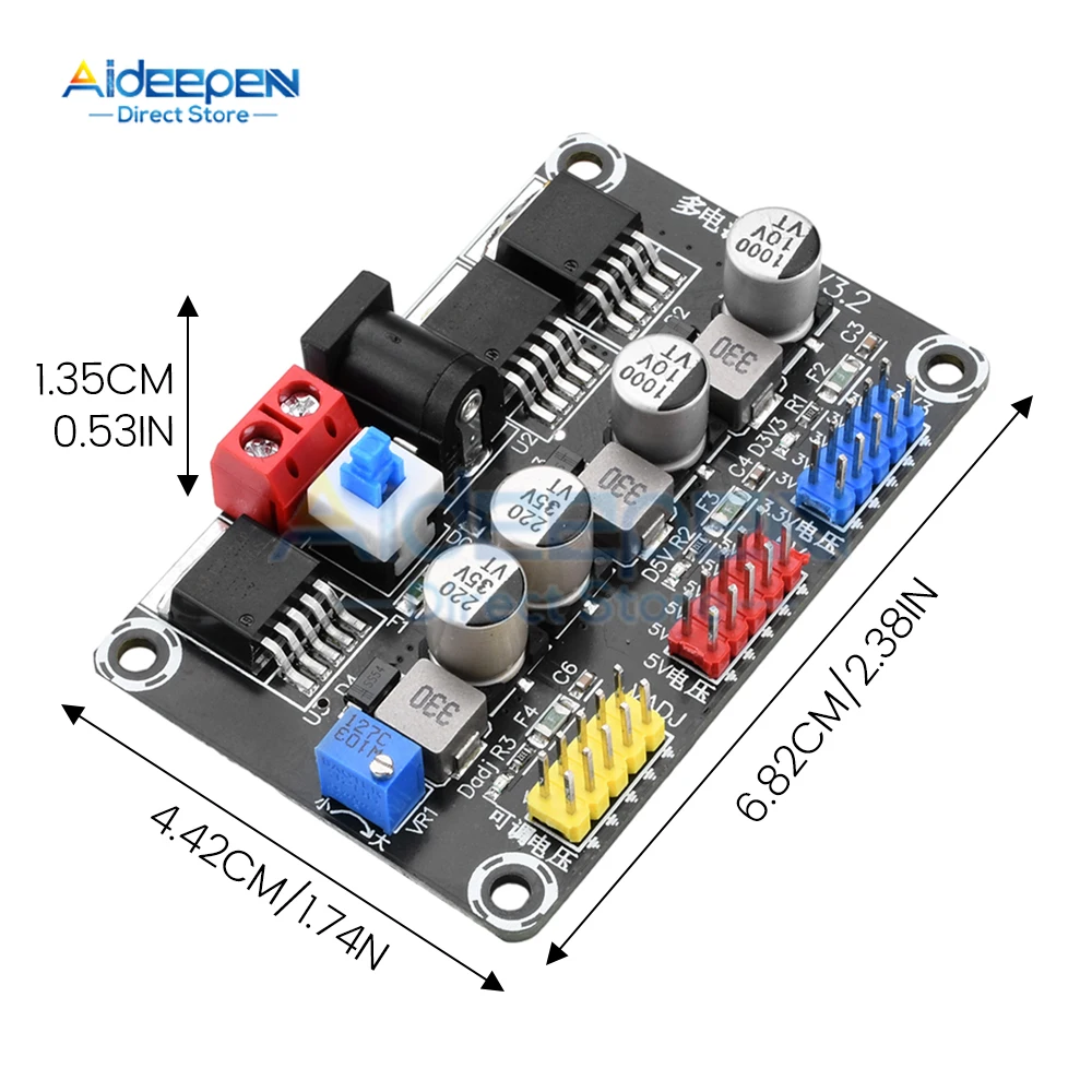 Modul catu daya Regulator tegangan DC 3.3V 5V, modul uji daya mobil pintar balap elektrik CIP LM2596 dapat disesuaikan