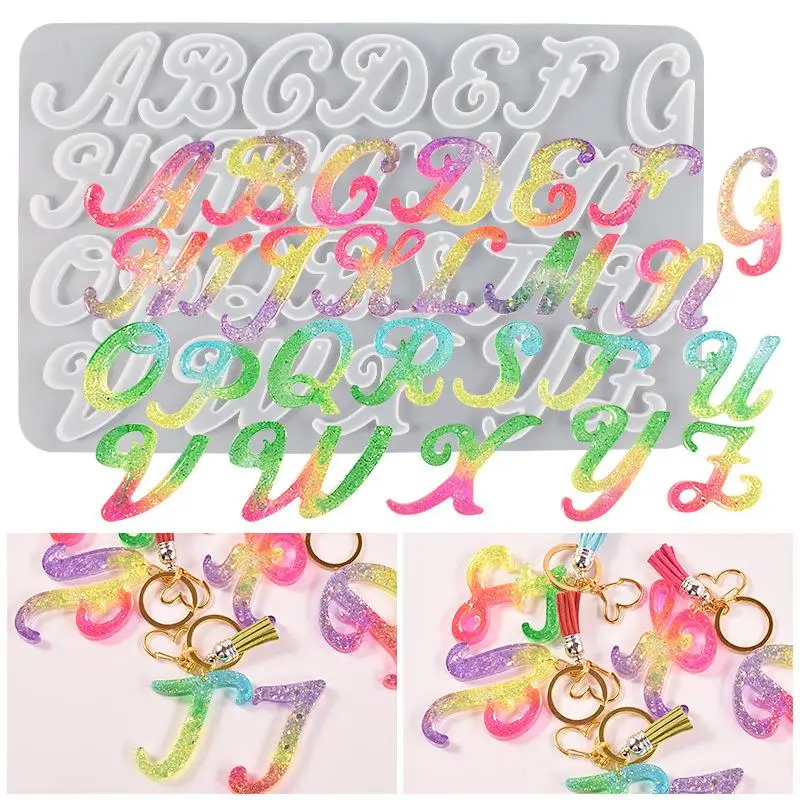 

Resin Keychain Letter Molds with Hole Alphabet Earring Pendant Bracelet Key Pendant Resin Silicone Molds for Keychain Making