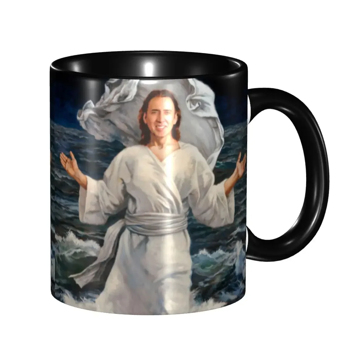 Nicolas Cage Walking On Water Mug Customized Funny Meme Ceramic Coffee Mug Creative Present