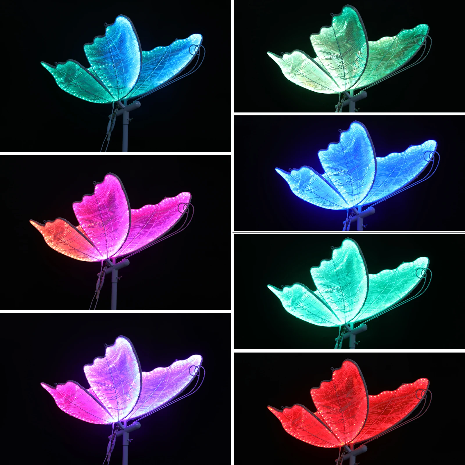 Butterfly Floor Lamp Wedding Colorful Butterfly Decoration Path Lights 60cm 2PCS LED Ambient Light