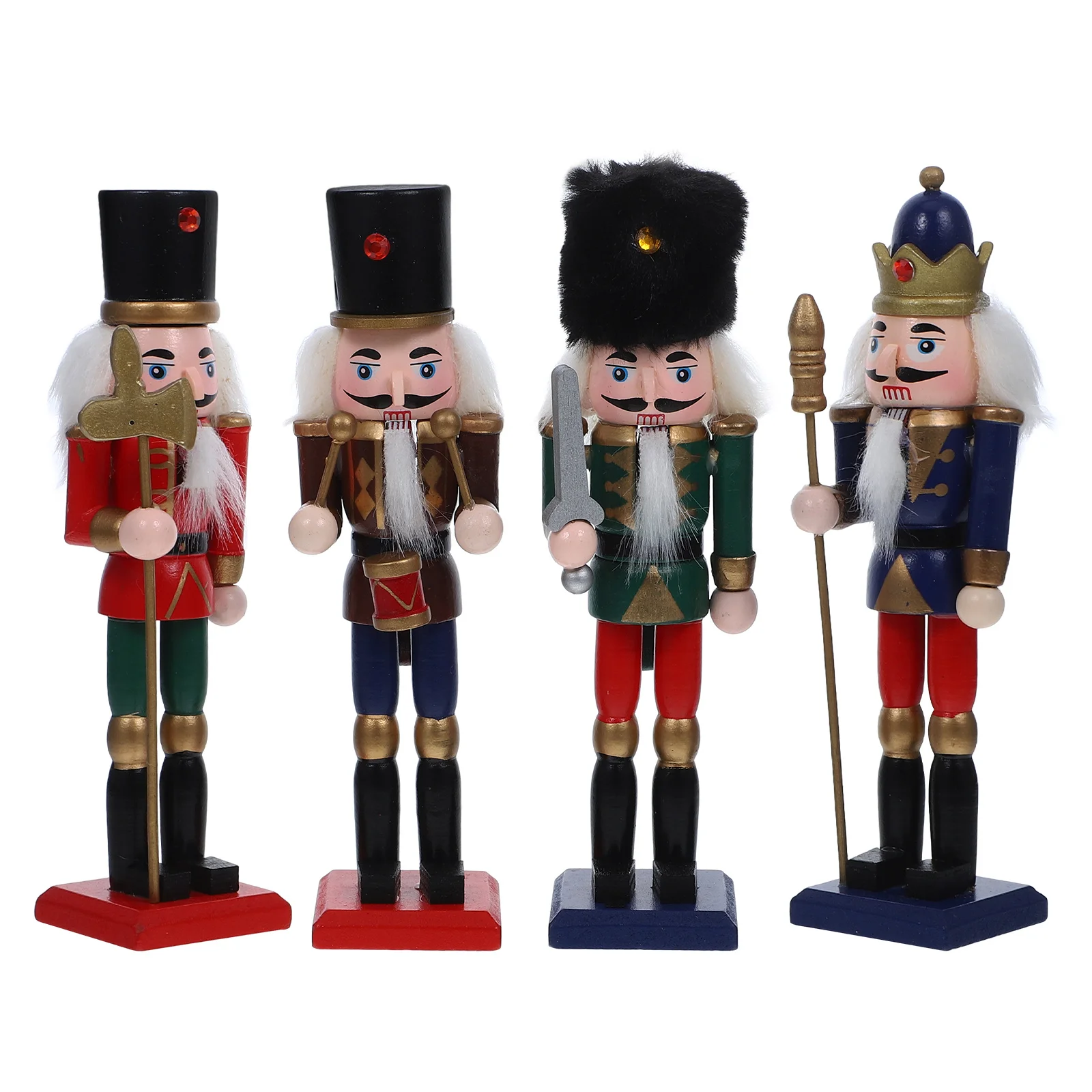 

RORPOIR 4Pcs Wooden Nutcracker Soldiers Christmas Decorations for Holiday Party Desktop Ornament