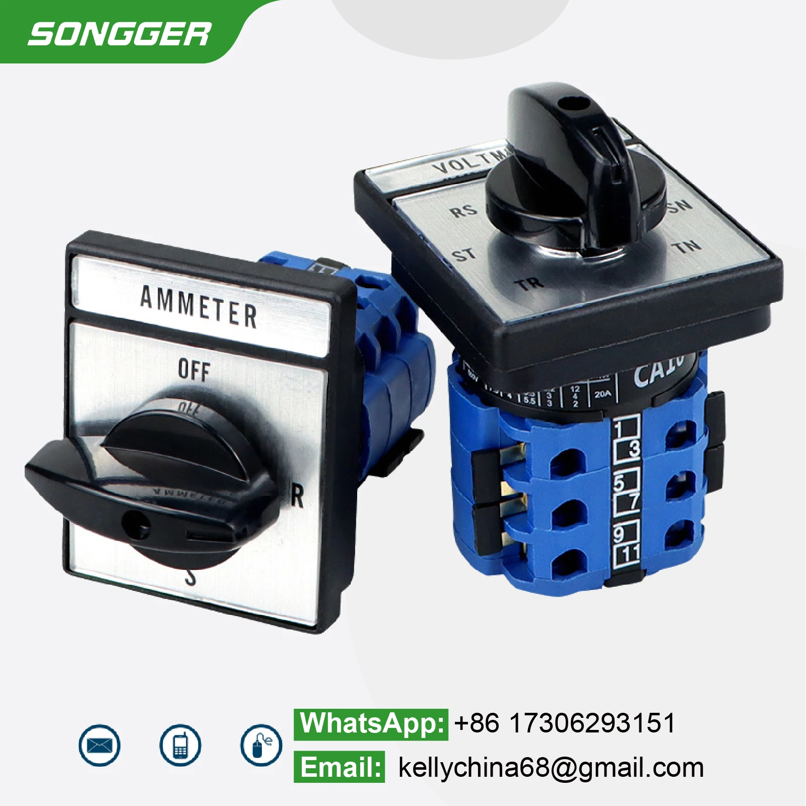 Voltmeter Rotary Cam Switch Ca10 Universal Changeover Switch 4 7 Position 110v 220v 380v Forward Reverse Ammeter