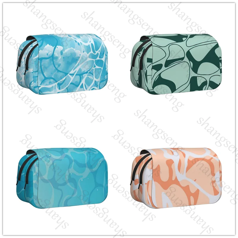 

Luxury Irregular Lines Double Layer Flip Pencil Bag School Supplies Children's Pencil Box Storage Cosmetic Bag Gift