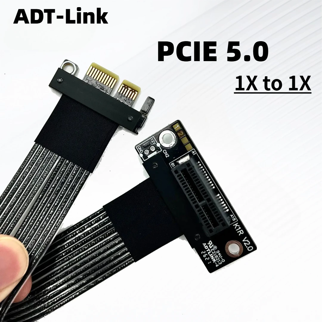 PCIE 5.0 X1 Riser Cable 90° Right Angle PCI Express X1 To 1x Extension Cord 32Gbps for PCIe WiFi  SSD Adapter Ethernet Card Slot