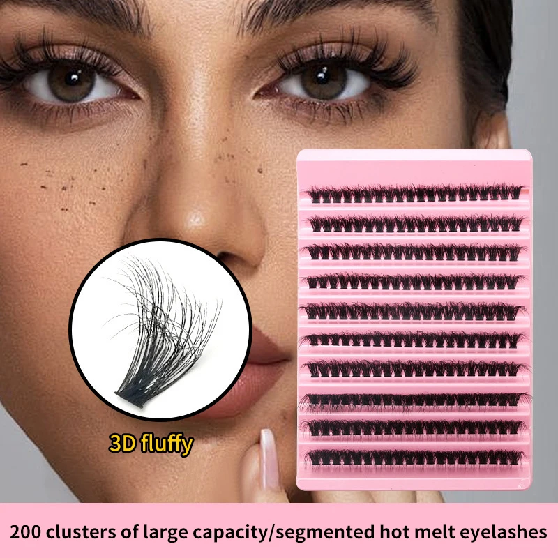 200pcs Diy Lash Extension Kit 10Rows Cluster Eyelash Individual Lashes Kit Cluster Lashes Makeup Tools Faux Cils