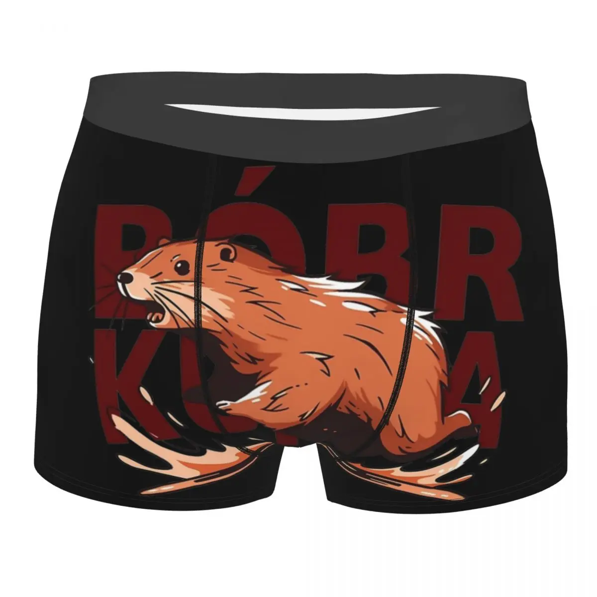 Men Funny Bobr Meme Beaver Boxer Briefs Shorts Panties Breathable Underwear Cute Animal Male Novelty Underpants