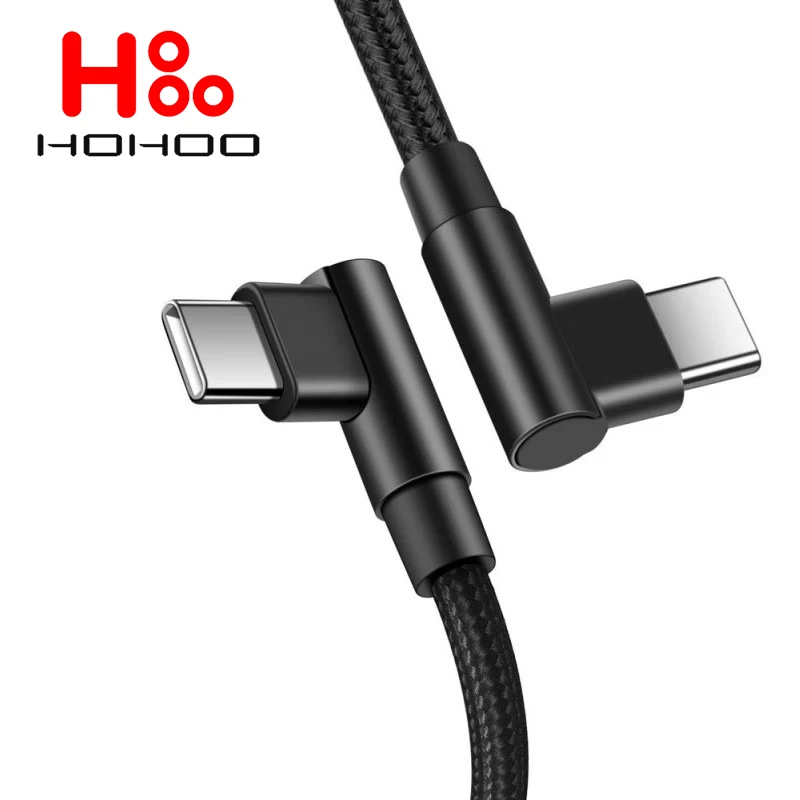 100W USB C To Type C Cable 90 Degree For iPhone 15 16 Pro max iPad MacBookPro Xiaomi Huawei Fast Charging USB C Type C Date Cord