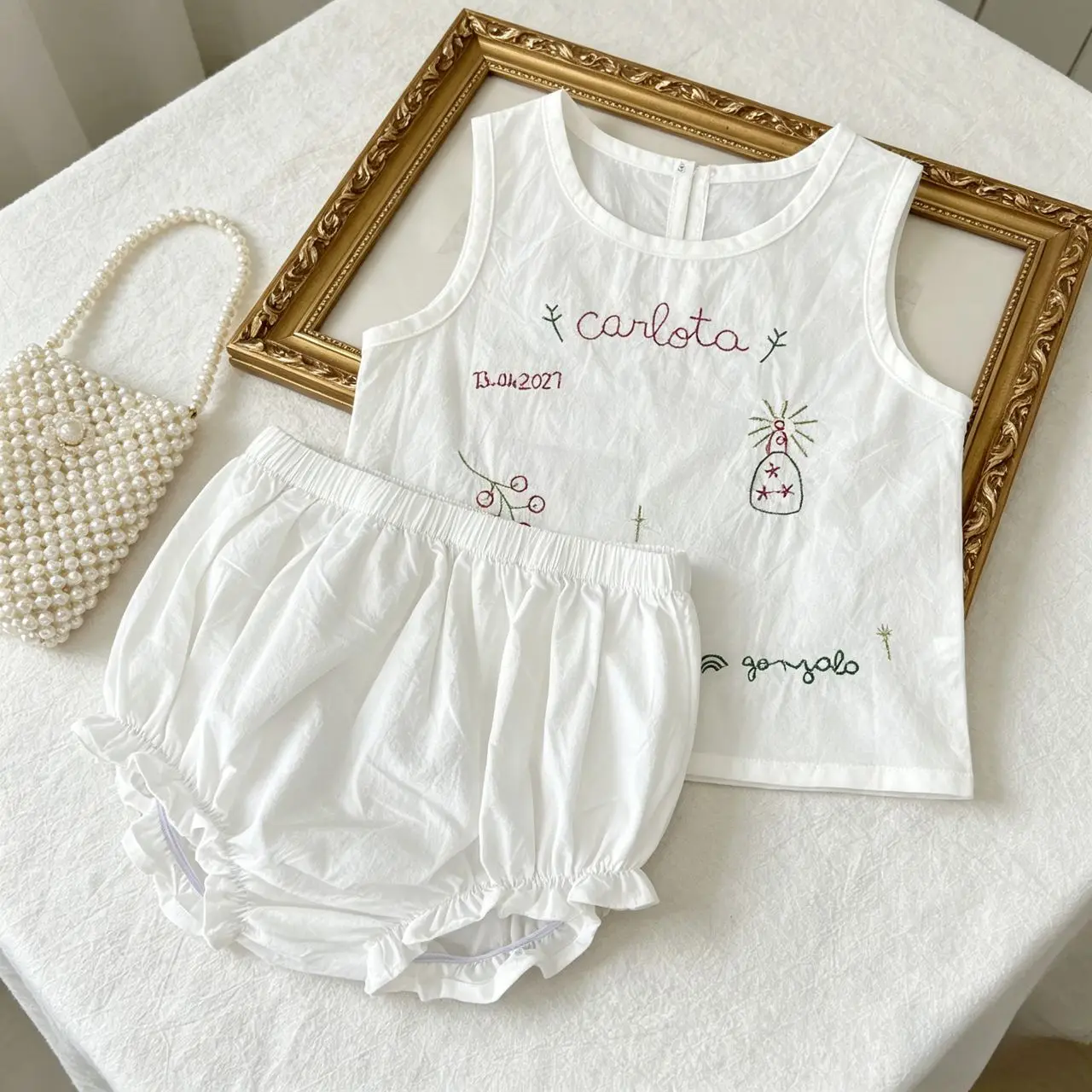 2026 Summer New Baby Sleeveless Clothes Set Girls Cute Cartoon Print Vest Tops + Pp Shorts 2pcs Suit Toddler Cotton Outfits