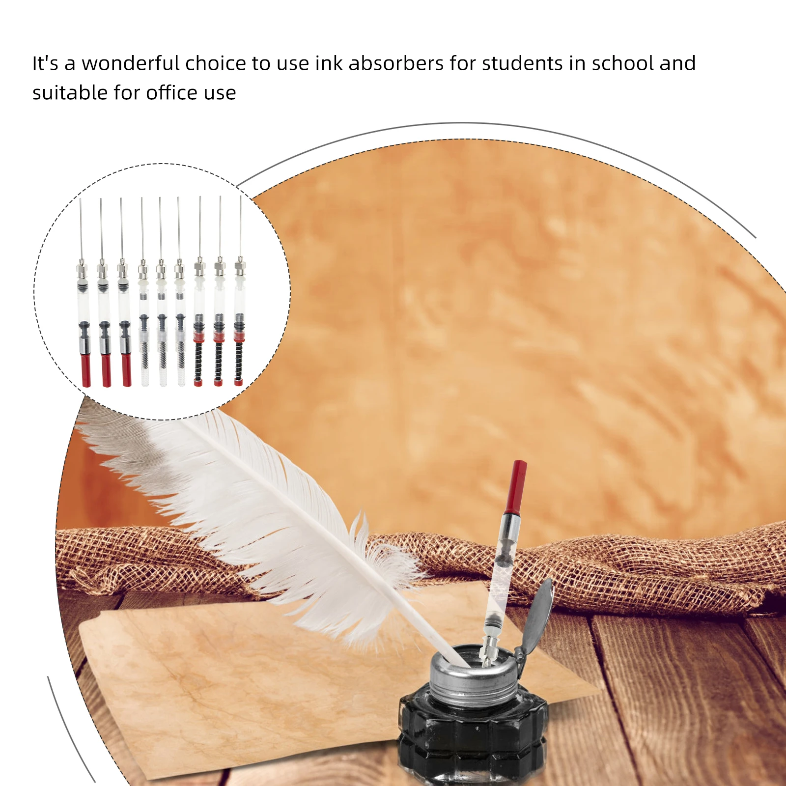 9 stücke Brunnen Absorber Wiederverwendbare Stahl Stift Tinte Füllstoff Leichte Refill Rohr Für Schule Büro Liefert Stift Tinte Absorber