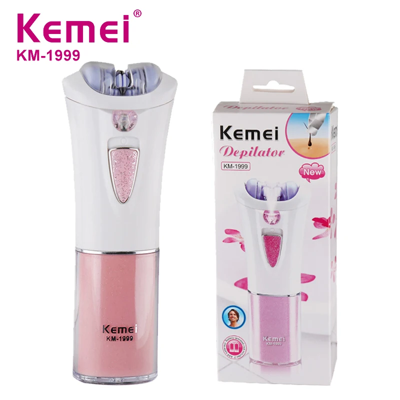 Kemei KM-1999 Depilatory Electric Female Epilator Women Dry Battery Hair Removal For Facial Body Armpit Underarm Leg Depilation