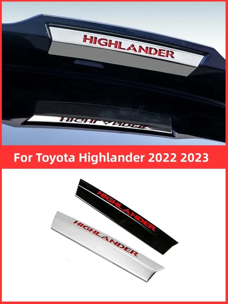 For 2022 2023 Toyota Highlander  Rear High Brake Light Cover Stainless Steel Trim Sticker Auto Exterior Accessories Decorative