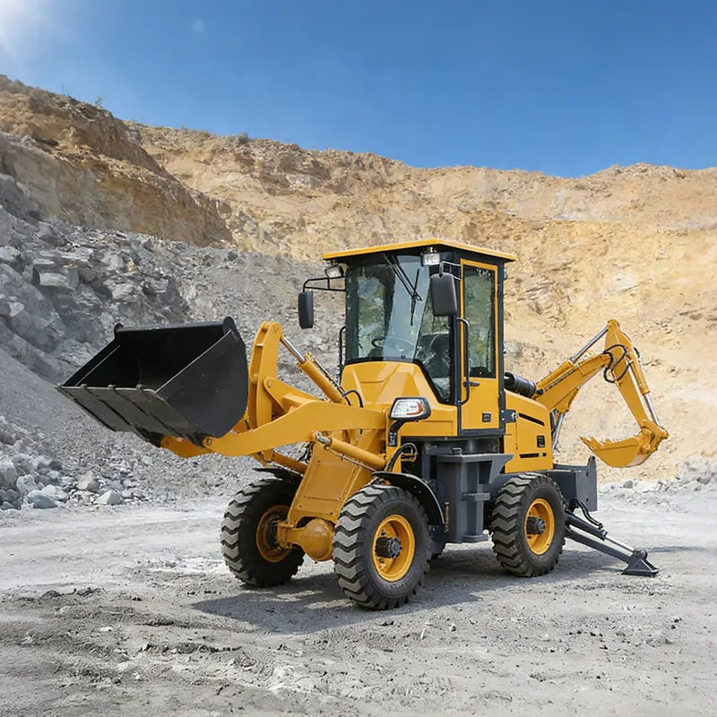 Customized Rollover Protection Anti Slip Steps Backhoe Loader With Japanese Engine Compact Tractor With Front Loader And Backhoe
