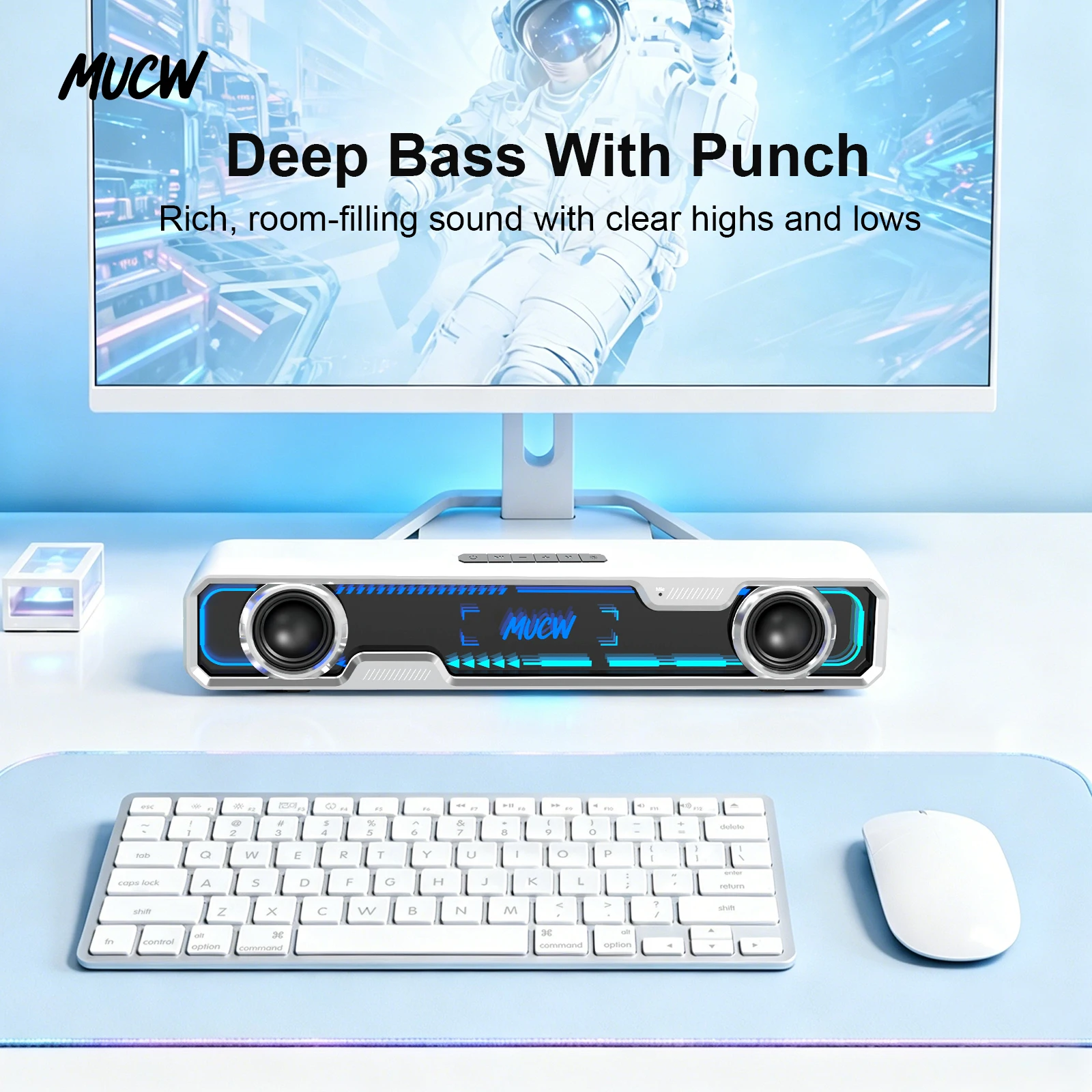 MUCW MU‑C13 ซาวด์บาร์ตั้งโต๊ะ  - Rgb Computer Soundbar For Pc บทวิจารณ์และราคา