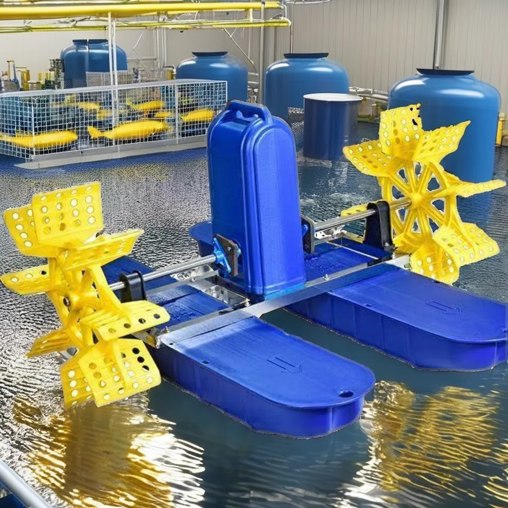 2025 رائجة البيع الموفرة للطاقة 2 المكره مجداف عجلة مهوية بركة السمك الروبيان الزراعة كفاءة معدات الأكسجين تربية الأحياء المائية