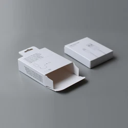 100Pcs White cardboard packaging box PD Fast Charging Cable Box Type-C USB-C Lighting Cable Paper Box Universal Date Cable Box