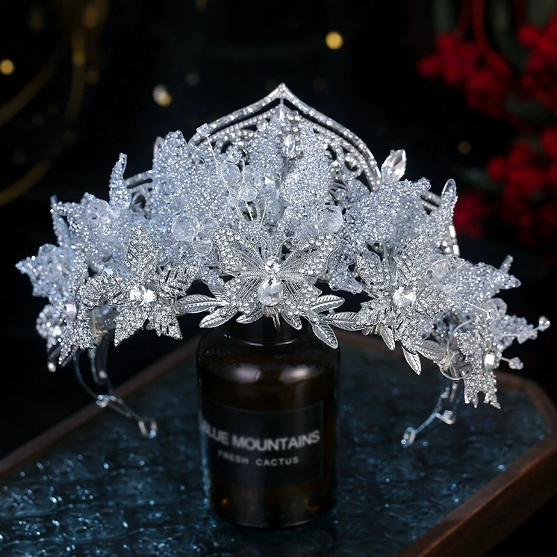Princess Wedding Hair Crown Handmade Rhinestone Bridal Headwear Korean Japanese Style Makeup Banquet Accessory for Women