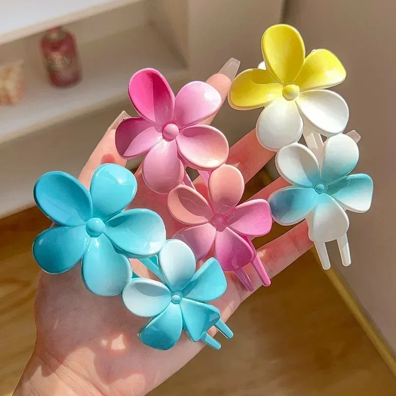 Rose Flowers Hair Clips Claws Matte Claw Clips for Women Girls Thin Thick Curly Hair Girls Kids Hair Accessories Korean Barrette