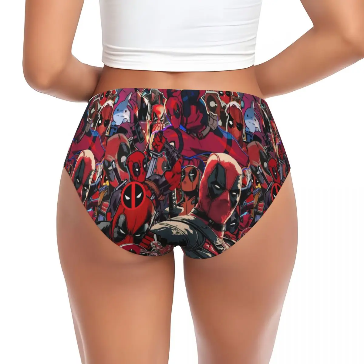 Custom Awesome Deadpool Brief Panties Women's Breathable Underwear