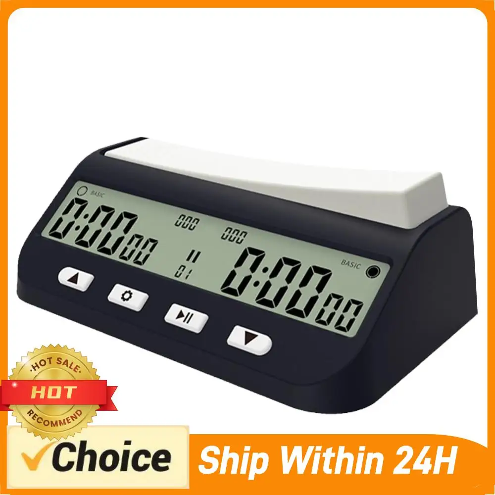 

Шахматные часы с функцией базового задержки и положительного времени, портативные цифровые шахматные часы, секундомер для соревнований и игр