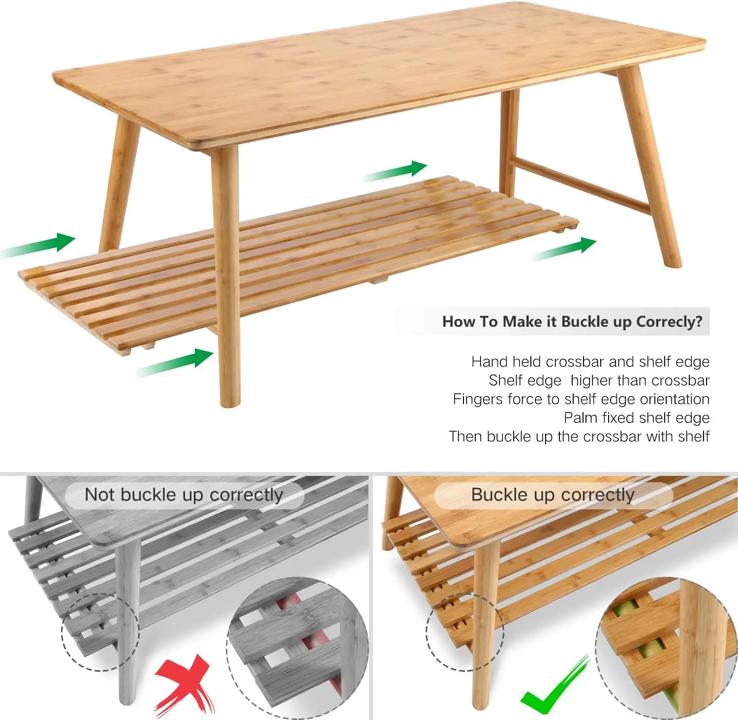 Salontafel Opvouwbare Bamboe Midden Eeuw Bureau-Tv-Standaard Met Open Opbergplank Middentafel Voor Woonkamer Meubels Rv No Asse