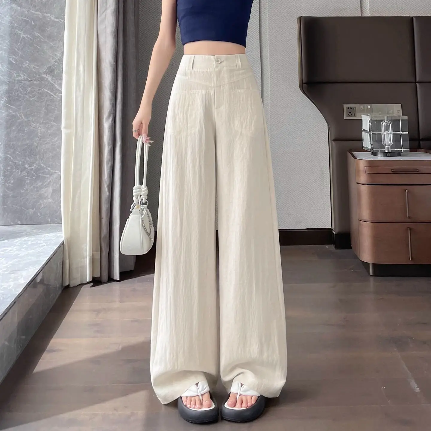 

2025 Summer New Women's Thin Loose Fashion Dots Casual Versatile Wide Leg Pants
