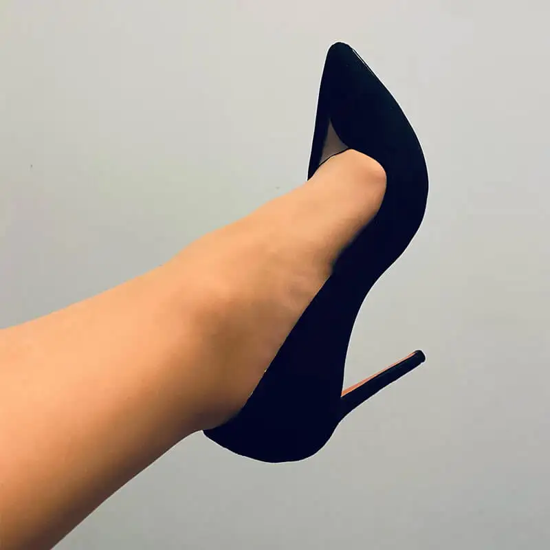 Onlymaker  Women Pointed Toe Snake Slip On Black 12cm High Heel Stiletto Pumps Large Size Sexy Basic Shoes