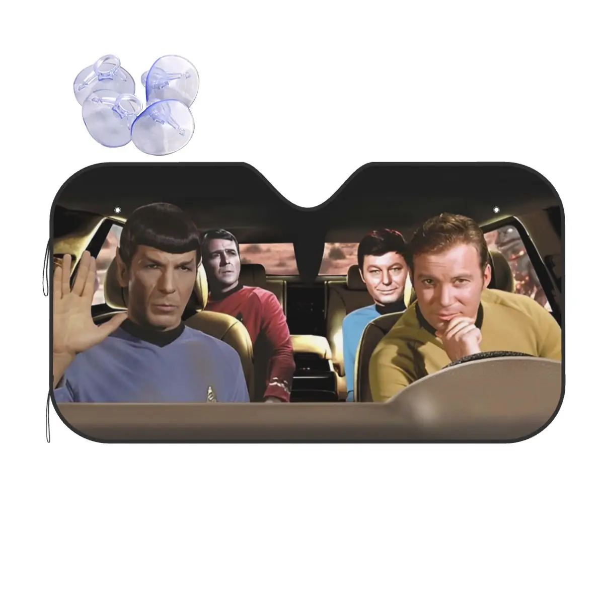 

Stars Treks Novelty Sunshade Windscreen 70x130cm Aluminium Foil Car Sunshade UV Protector