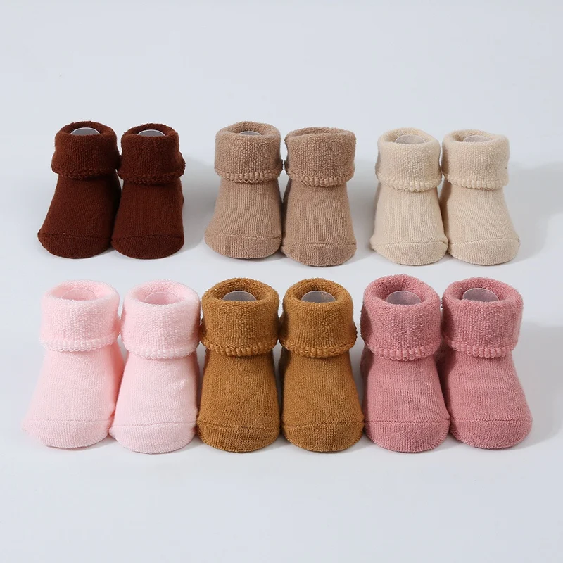 Autumn Winter Thick Newborn Socks Coral Fleece Warm Kids Socks Girls Boys Toddler Soft Baby Anti-slip Children Plus Stuff