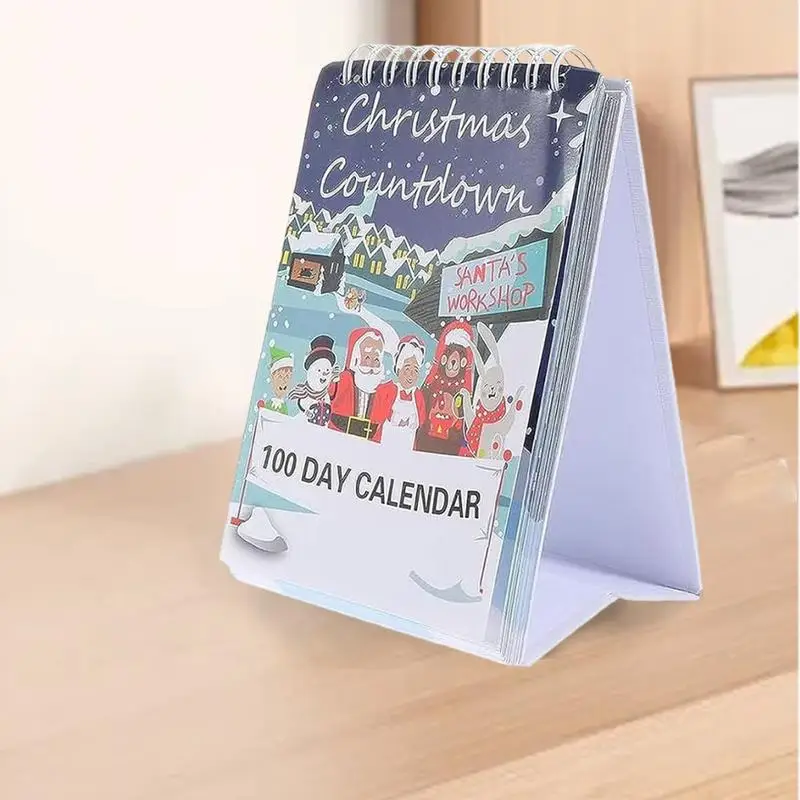 100 Day Tear-Off Countdown Calendar 2025 Count Down To Christmas Calendar Christmas Standing Table Calendar Countdown To