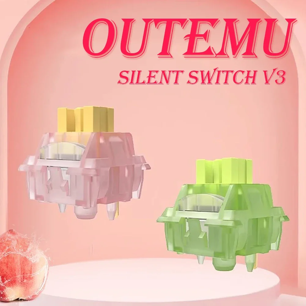 Outemu Silent Peach V3 Switch Upgrade Lemon V3 Switch for Mechanical Keyboard Linear Tactile 5 Pins Lubed Switch Hot swappable