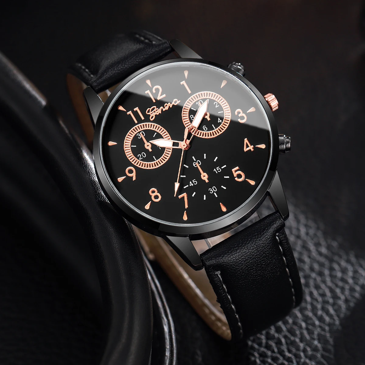 أزياء رجال الأعمال الساعات بسيطة العربية الهاتفي الذكور ليا كوارتز ساعة المعصم Relogio Masculino (بدون صندوق)