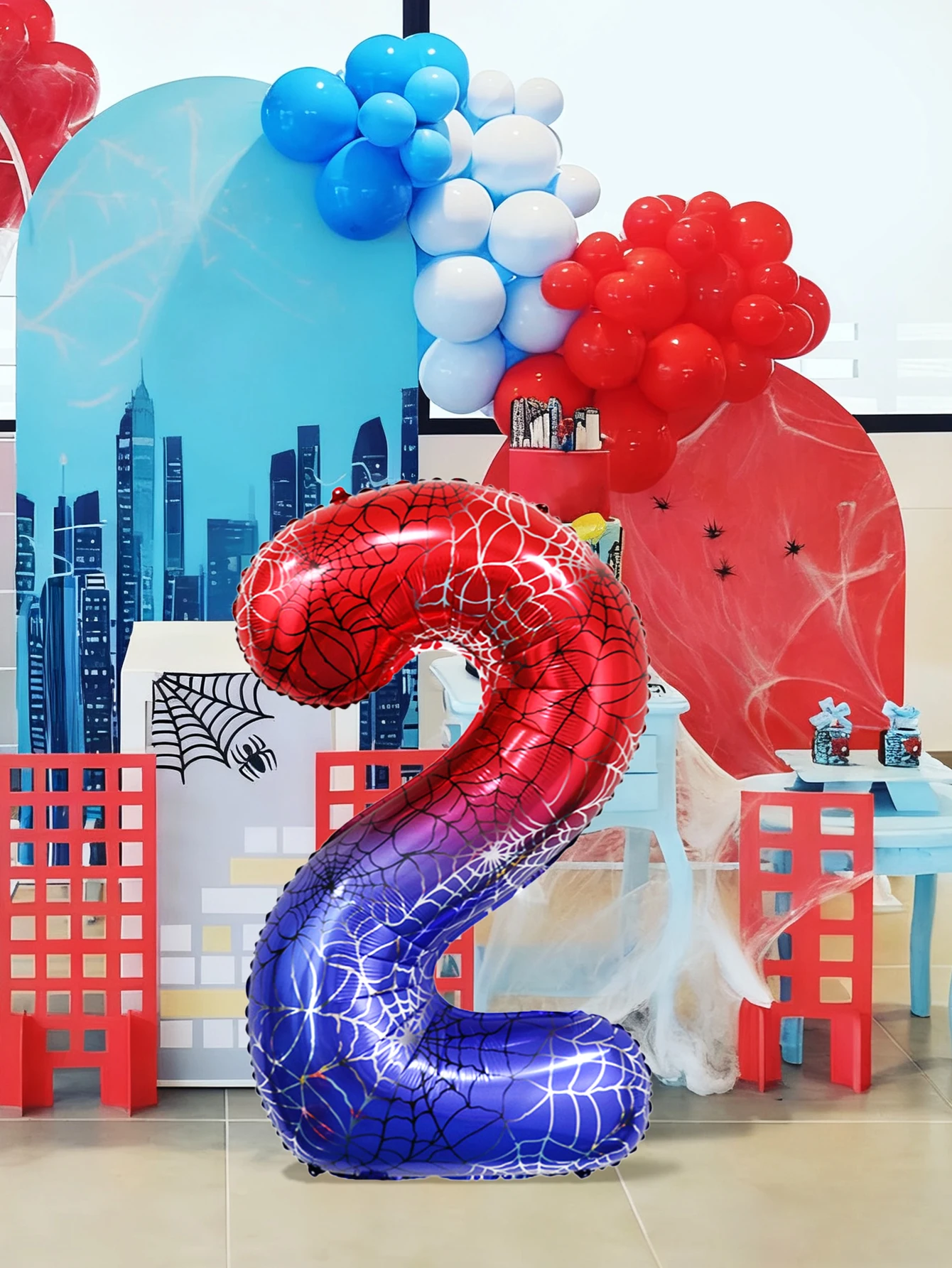 1 Stück – Riesiger Ballon mit Spinnen-Motiv, geeignet für Spinnen-Themen-Geburtstage, Superhelden-Partys, zur Dekoration von Feierlichkeiten. – Detail 5