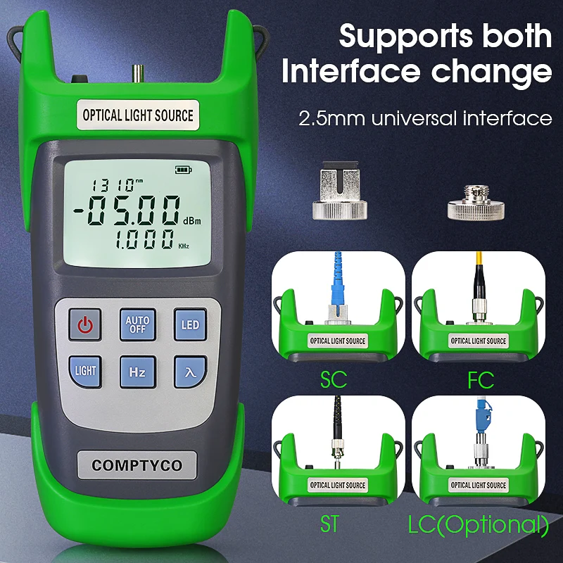 AUA-D1315(Dry Cell)/A-C1315(Rechargeable) Stable Light Source 1310/1550nm Fiber Testing Tool OLS Built-in LED Light