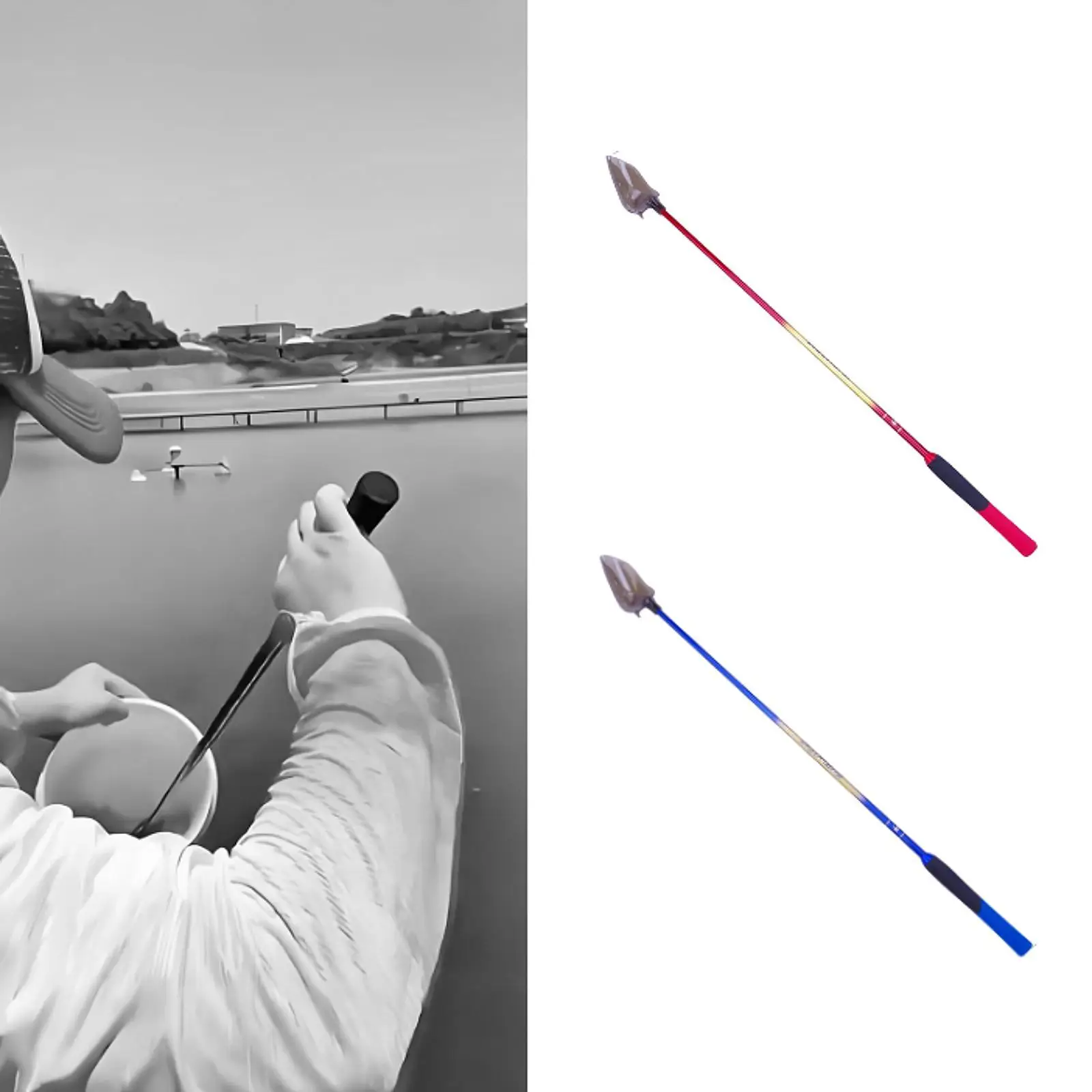 عش الصيد صنع ملعقة 80 سنتيمتر خفيفة الوزن الصيد أداة الصب مغرفة إغراء مغرفة مقبض مريح الصب ملعقة إغراء قاذف #4