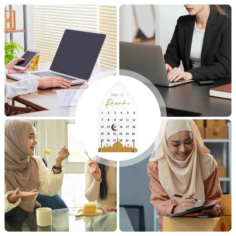 Ramadan Advent Countdown Calendar Eid Advent Calendars 2025 Acrylic Desktop Eid Calendar Decor 30 Days Countdown Calendar
