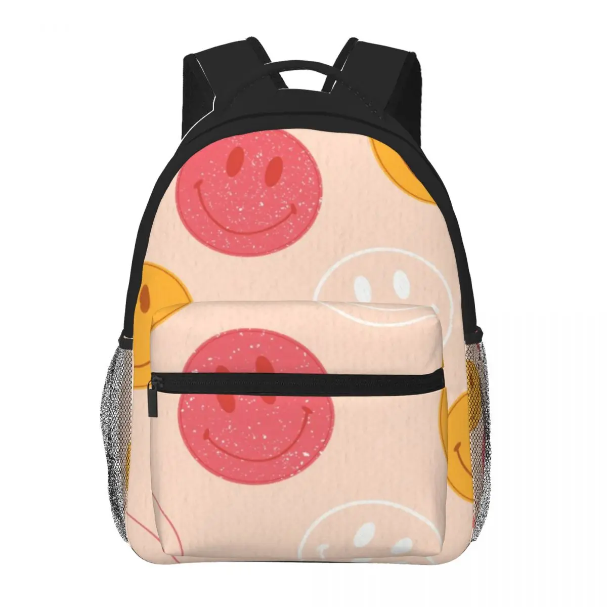 Smiling Face New Fashionable Pattern School Bag Print Lightweight Backpack 16inch